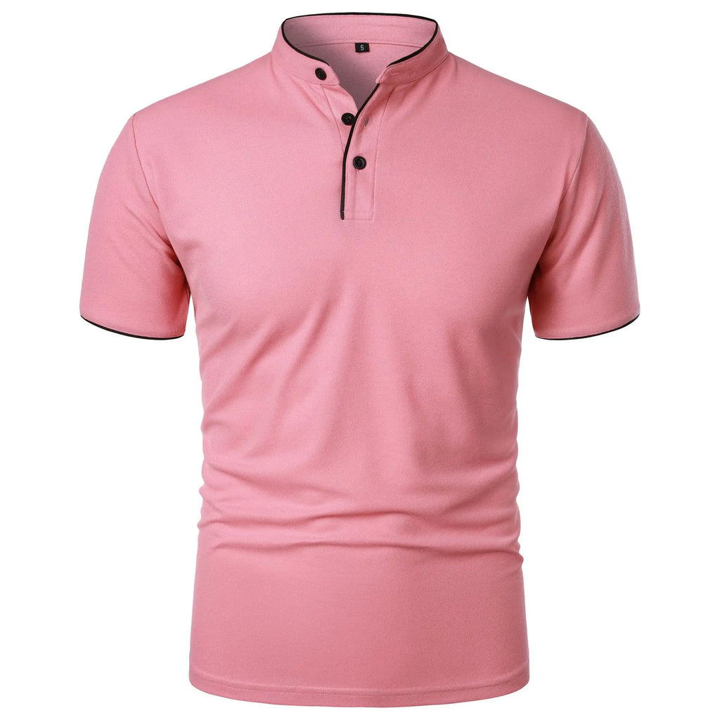 JOEL - Polo de manga corta con cuello mao y ribete a contraste™