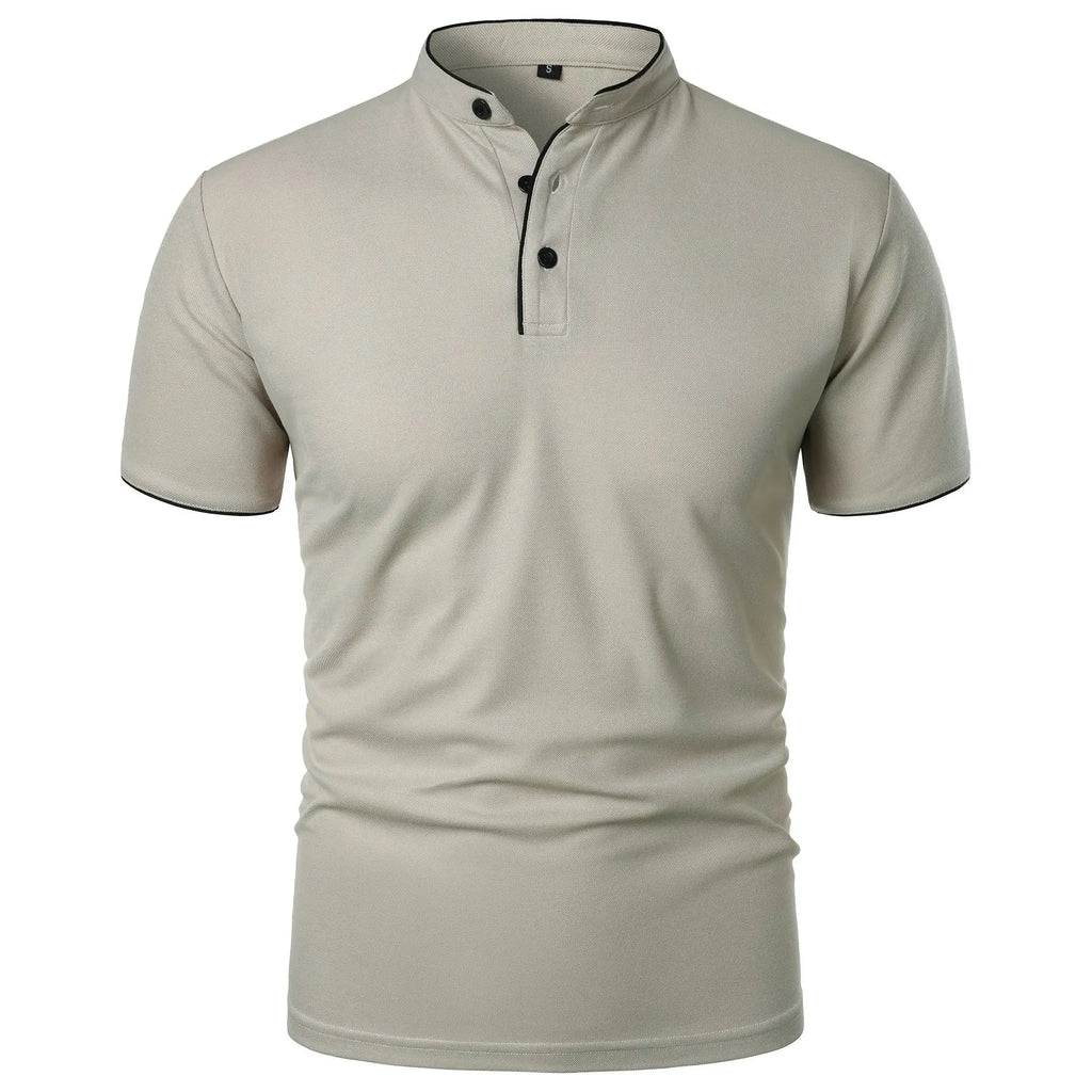 JOEL - Polo de manga corta con cuello mao y ribete a contraste™