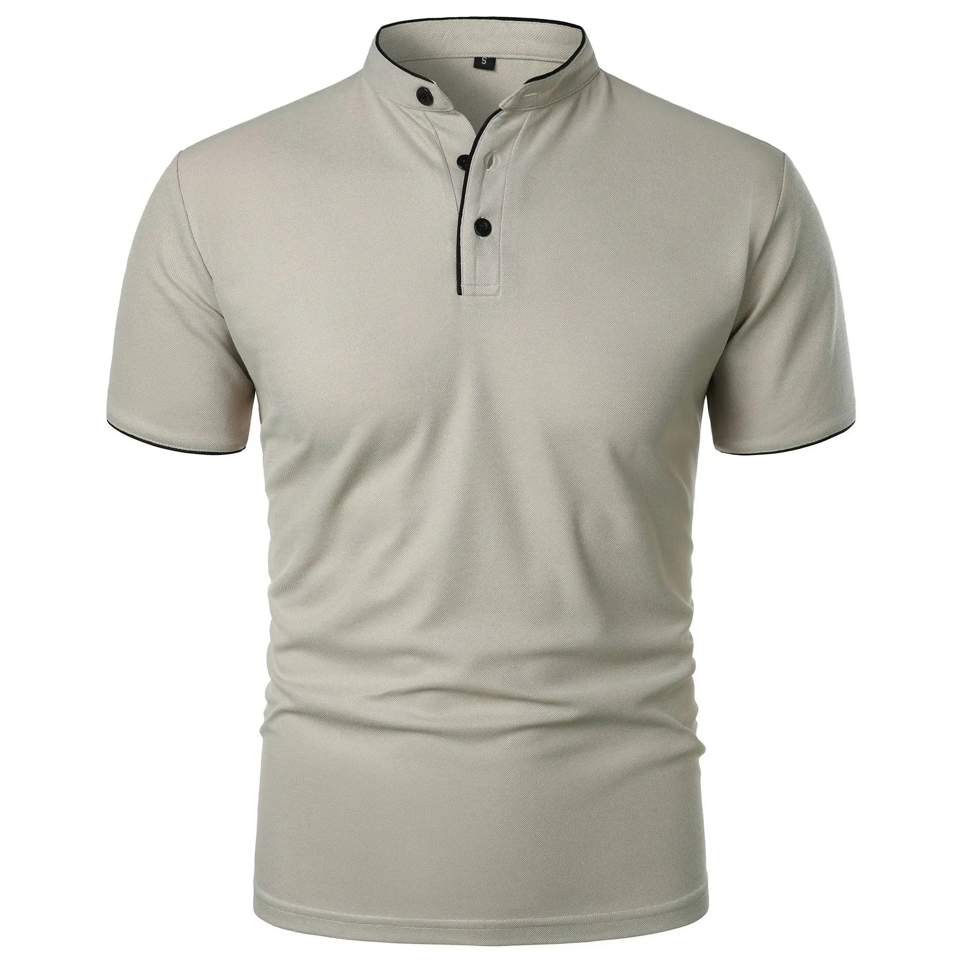 JOEL - Polo de manga corta con cuello mao y ribete a contraste™