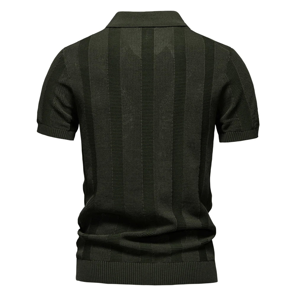 PELAYO - Polo de punto acanalado estructurado con cuello solapa™