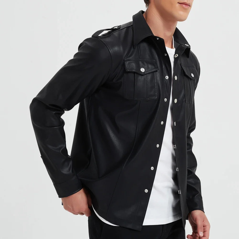 GONZALO - Chaqueta de efecto piel con bolsillos de solapa™