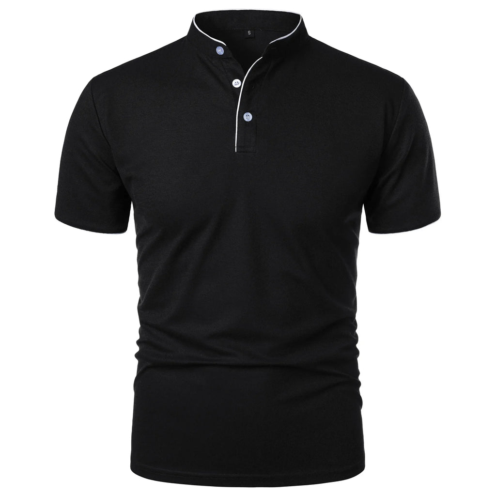 JOEL - Polo de manga corta con cuello mao y ribete a contraste™