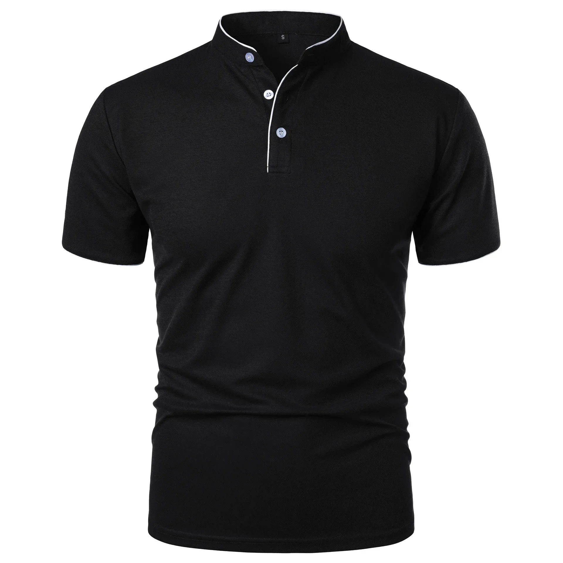 JOEL - Polo de manga corta con cuello mao y ribete a contraste™