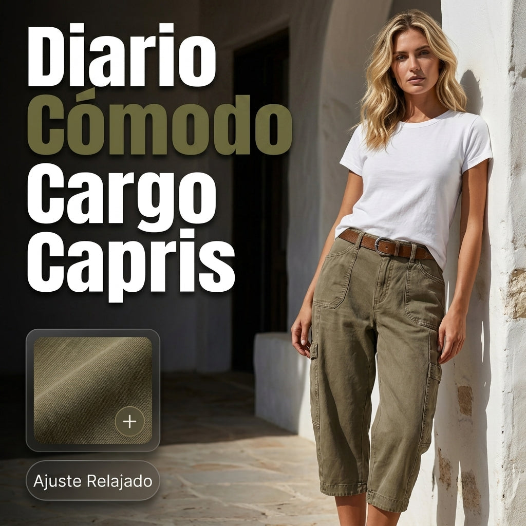 Violeta-Pantalones Capri Cargo