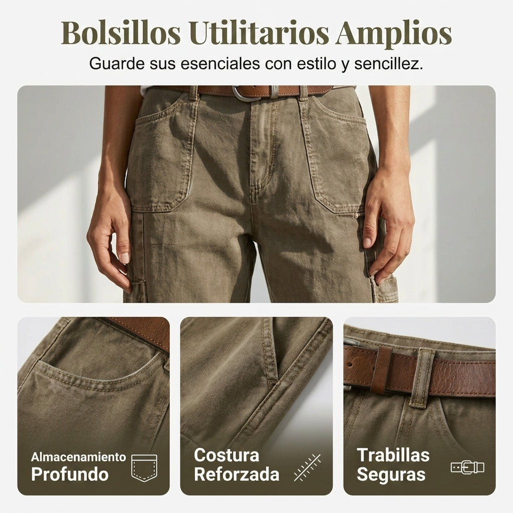 Violeta-Pantalones Capri Cargo