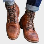 RODRIGO - Botas de piel con cordones estilo militar y pátina envejecida™