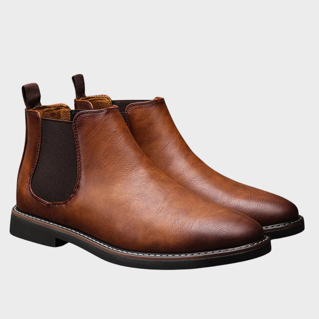 GAEL - Botines Chelsea de piel con paneles elásticos laterales y acabado atemporal™