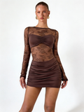 CATALINA - Minivestido de encaje y efecto fruncido™