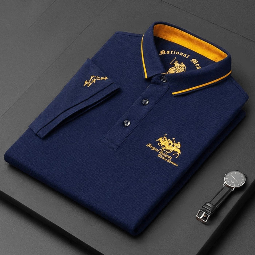 SANTI - Polo de manga corta en piqué con detalles a contraste y bordado emblemático™