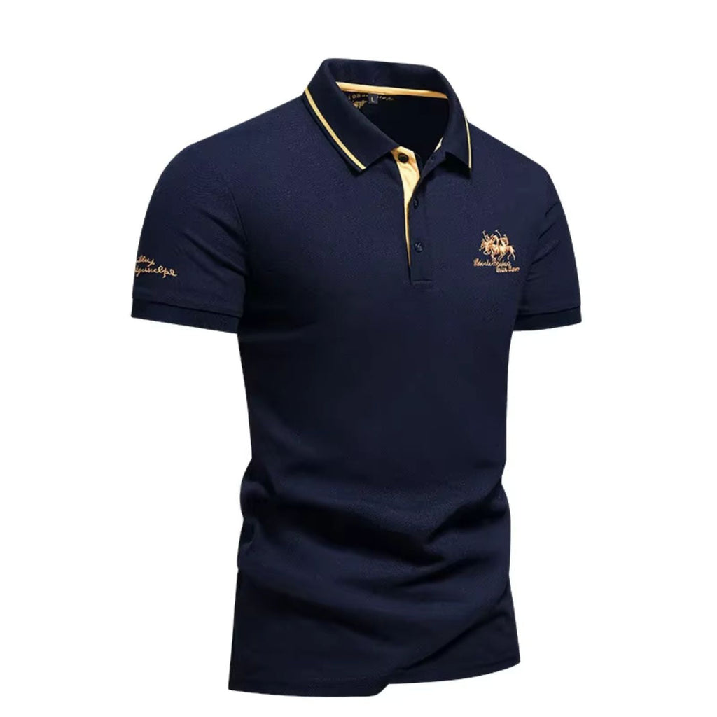 SANTI - Polo de manga corta en piqué con detalles a contraste y bordado emblemático™