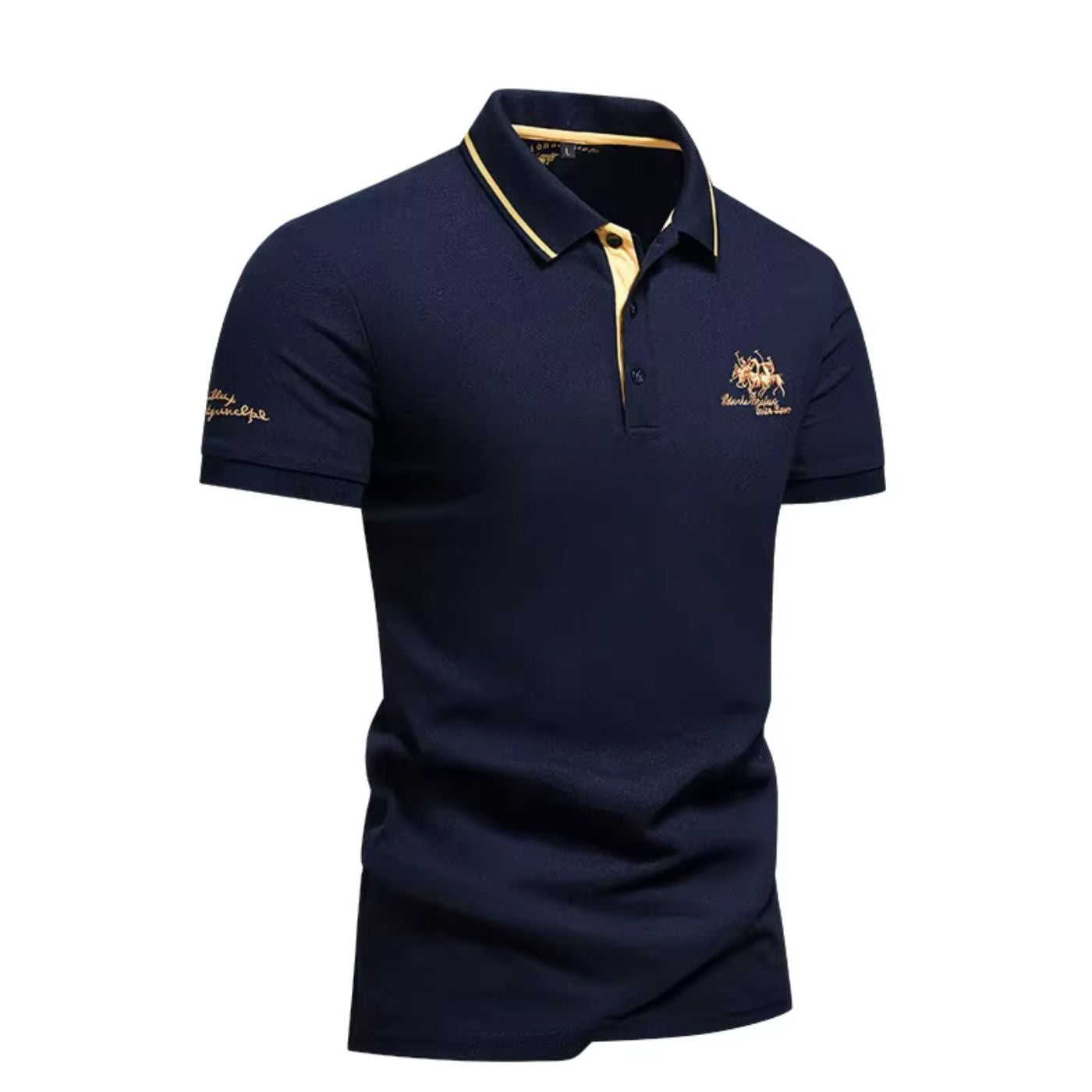 SANTI - Polo de manga corta en piqué con detalles a contraste y bordado emblemático™