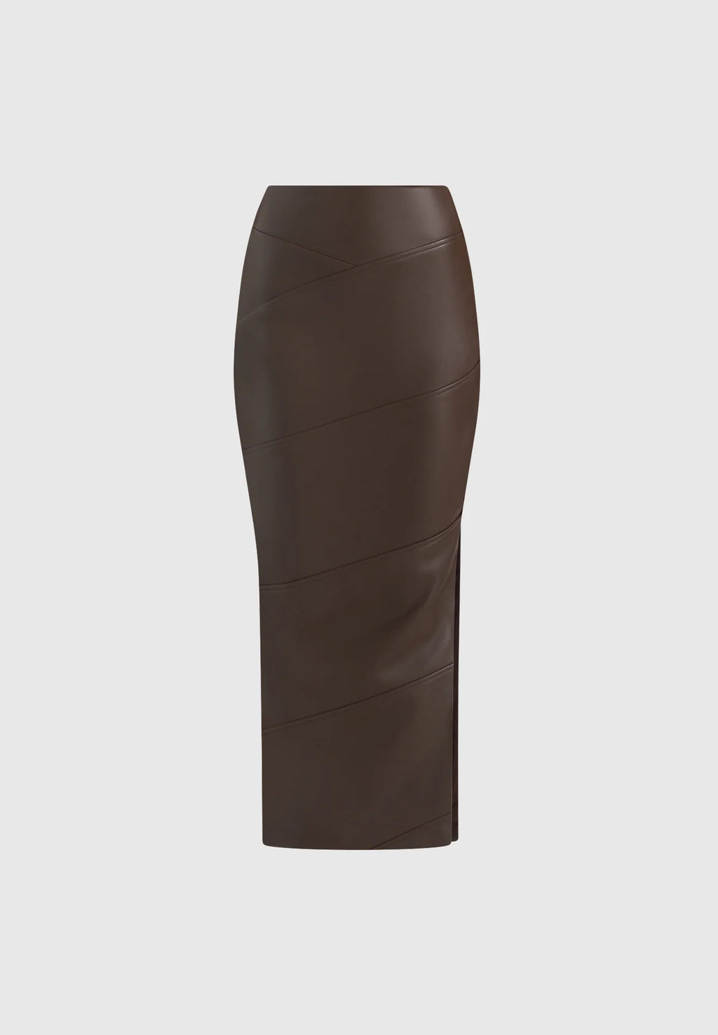 NATALIA-Falda Midi de Cuero y Estilo Contemporáneo