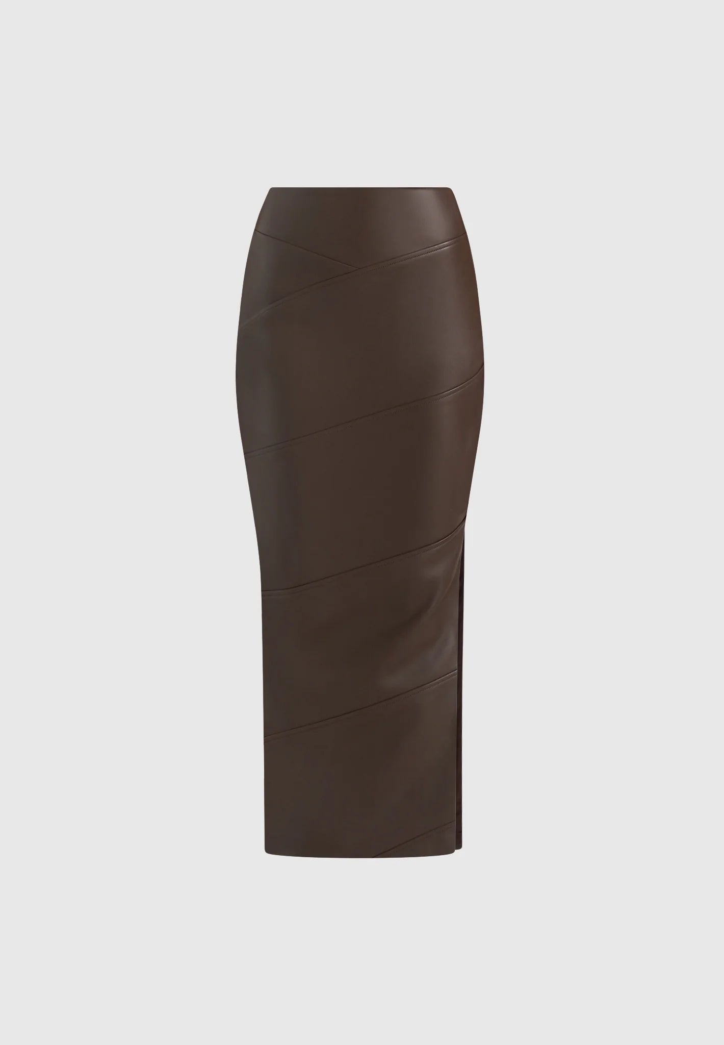 NATALIA-Falda Midi de Cuero y Estilo Contemporáneo