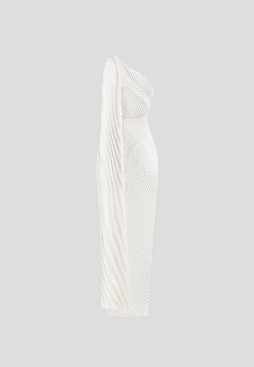 NOOR-Vestido de Punto de Canalé con Capa