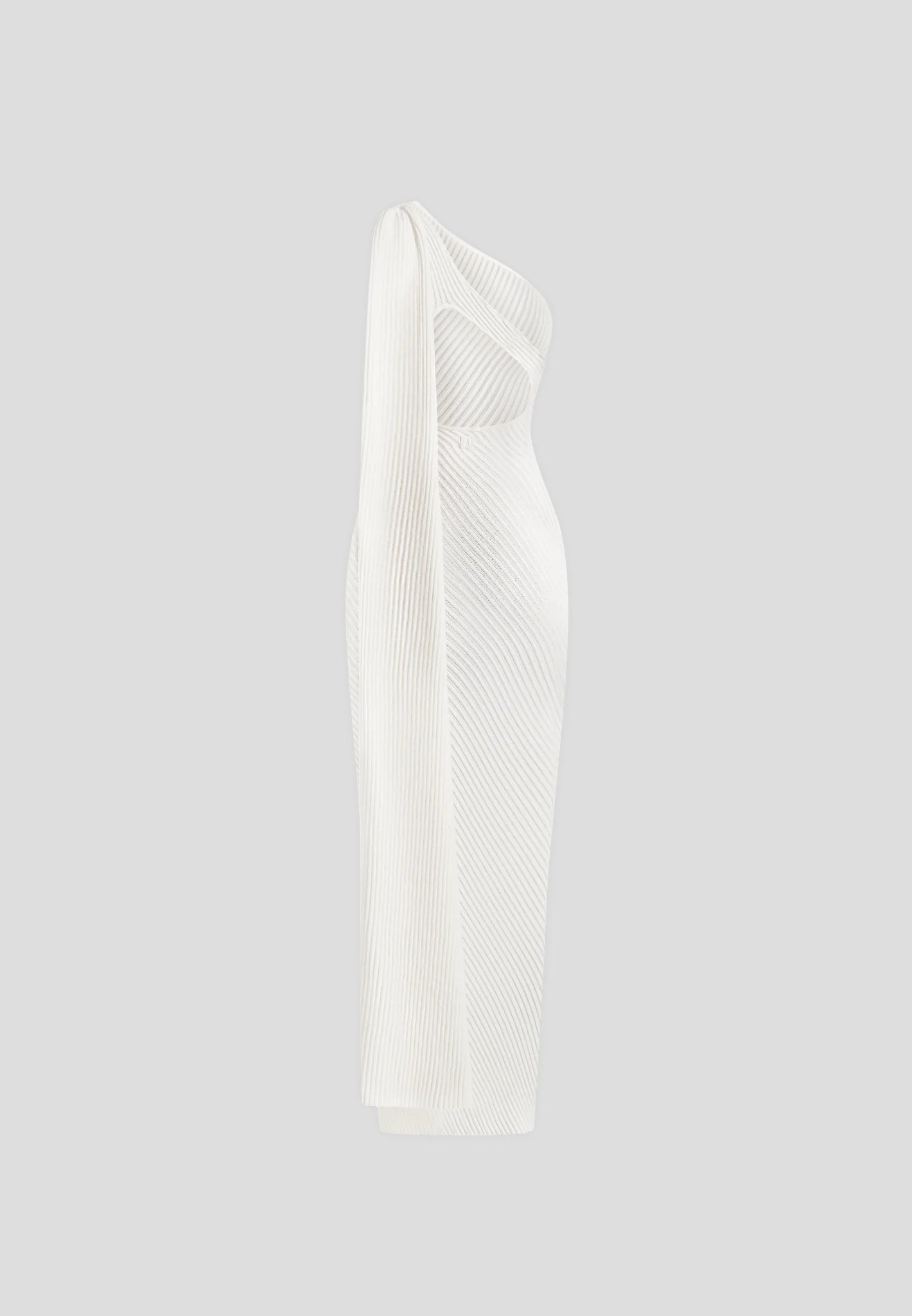 NOOR-Vestido de Punto de Canalé con Capa