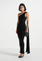 NOOR-Vestido de Punto de Canalé con Capa