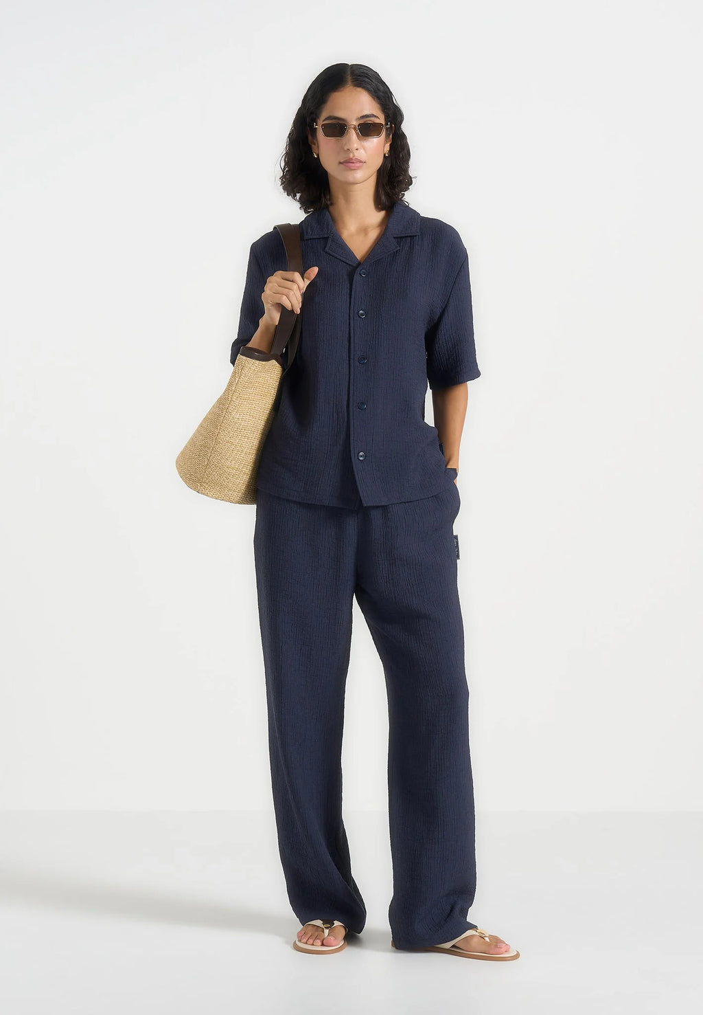 TRIANA-Pantalón de Lino con Fluidez y Textura