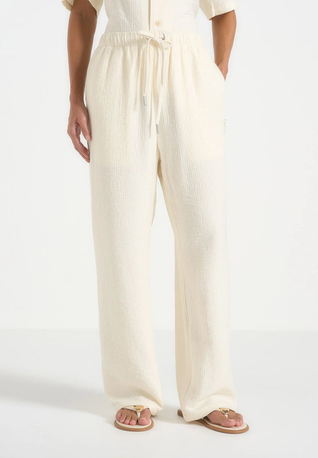 TRIANA-Pantalón de Lino con Fluidez y Textura