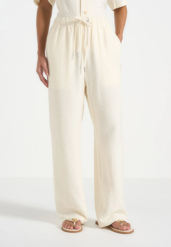 TRIANA-Pantalón de Lino con Fluidez y Textura