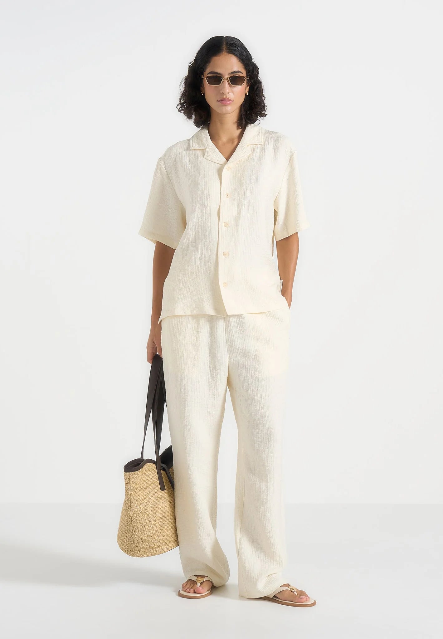 TRIANA-Pantalón de Lino con Fluidez y Textura