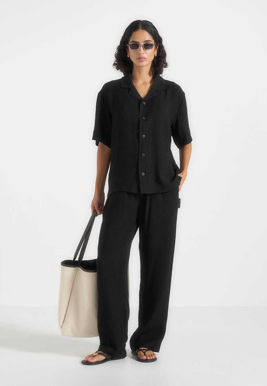 TRIANA-Pantalón de Lino con Fluidez y Textura