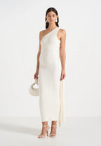 NOOR-Vestido de Punto de Canalé con Capa