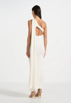 NOOR-Vestido de Punto de Canalé con Capa