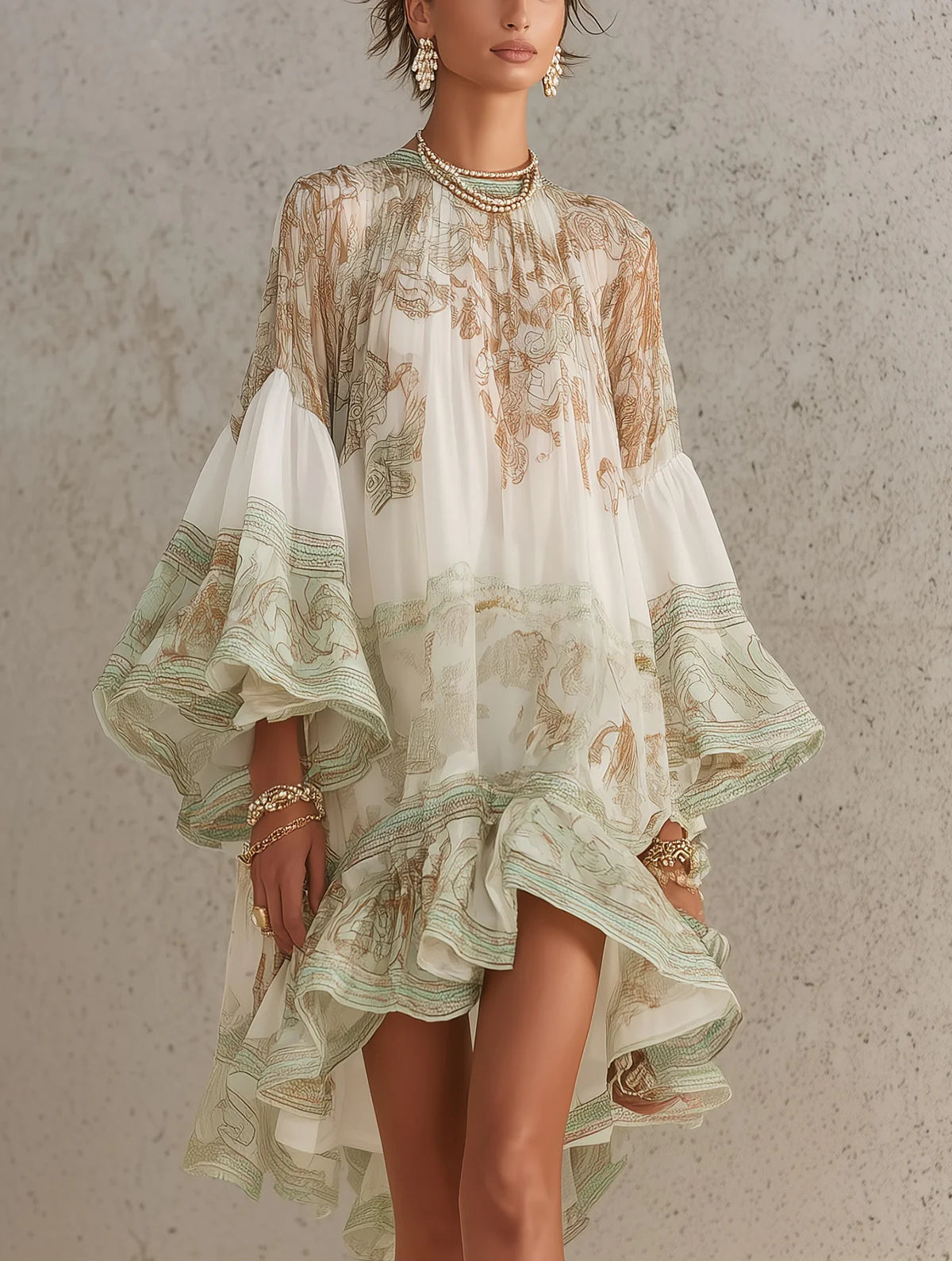 VALERIA - Minivestido de muselina estampada™