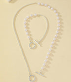 SOFÍA - Conjunto de collar y pulsera de perlas con cierre T-Bar marinero™