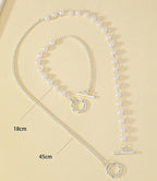 SOFÍA - Conjunto de collar y pulsera de perlas con cierre T-Bar marinero™
