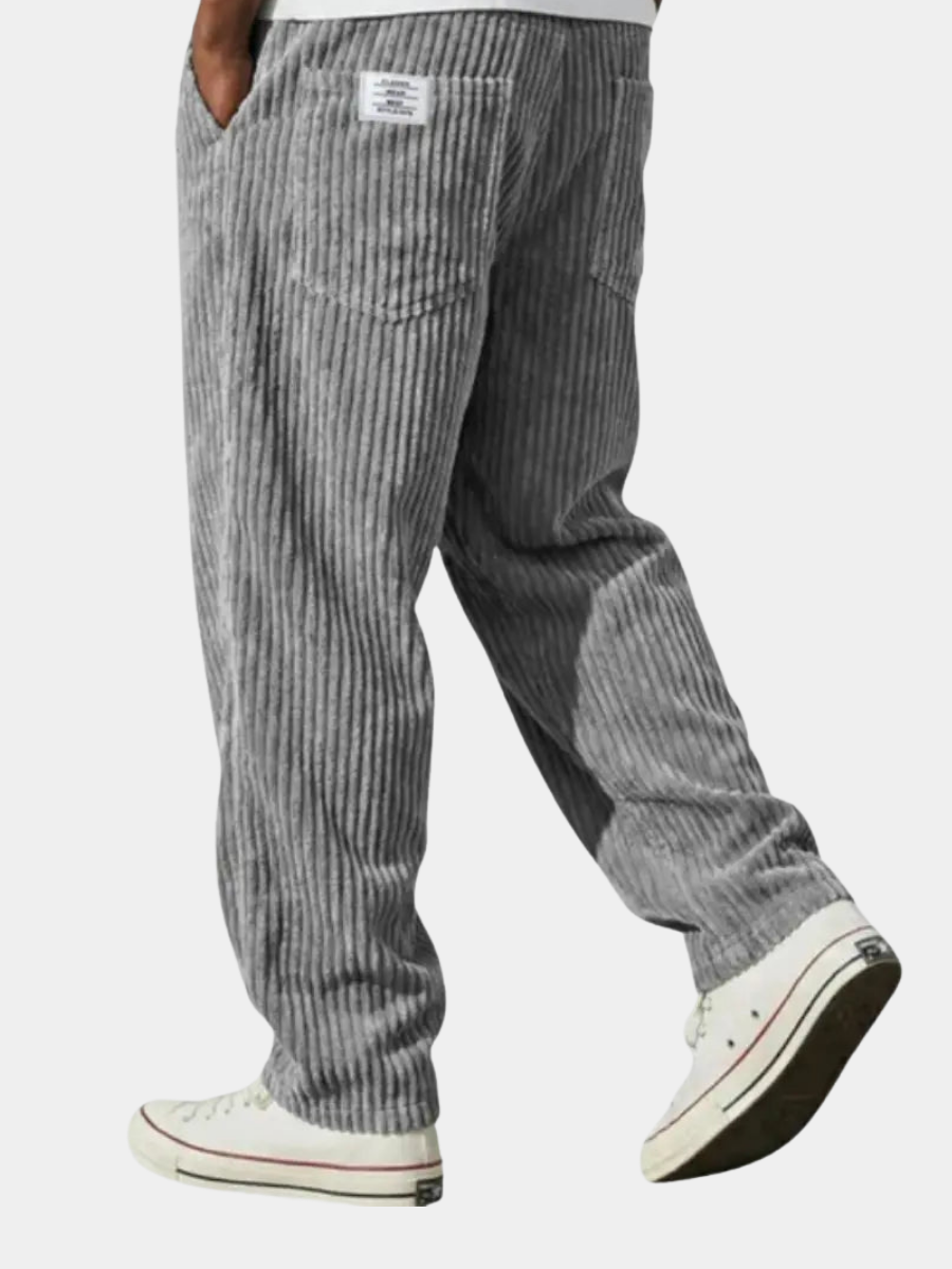 DAMIÁN - Pantalones de pana fluidos de corte ancho con cintura elástica™