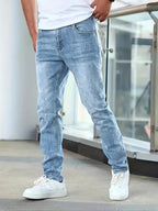 DANIEL - Pantalones vaqueros de corte recto ajustado y efecto desgastado™