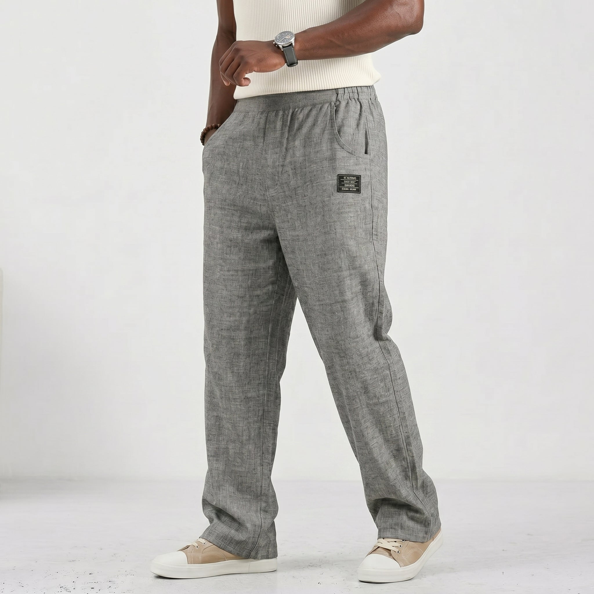 IVÁN|Pantalones de algodón y lino transpirables