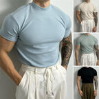 ISMAEL - Camiseta de manga corta acanalada con cuello perkins™