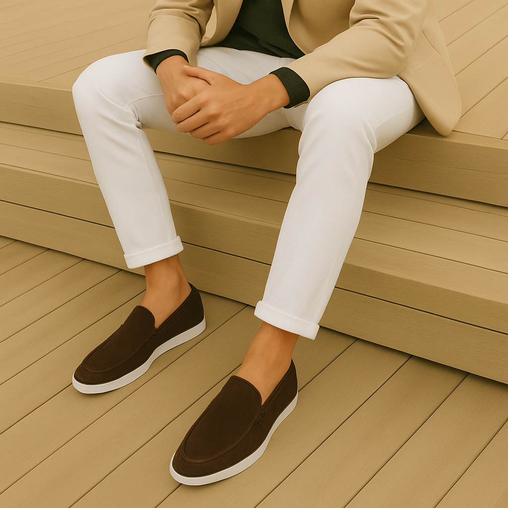ADRIÁN - Mocasines de ante con suela contrastada y diseño atemporal™