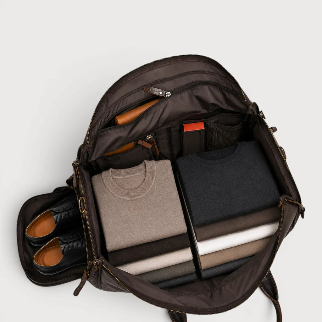 WILLY – Bolso Porta-Trajes Convertible en Cuero Premium (Ruedas)