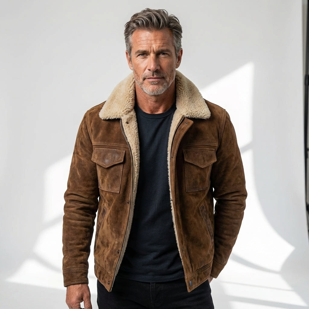 MARTÍN - Chaqueta de ante con forro de borreguito™