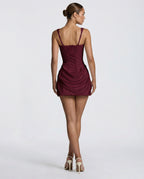 ALMUDENA - Minivestido drapeado de tirantes con lazada posterior™
