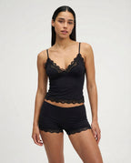 REBECA - Conjunto de pijama de top de tirantes y culotte con detalles de encaje™