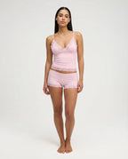 REBECA - Conjunto de pijama de top de tirantes y culotte con detalles de encaje™
