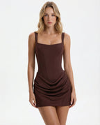 ALMUDENA - Minivestido drapeado de tirantes con lazada posterior™
