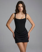 ALMUDENA - Minivestido drapeado de tirantes con lazada posterior™