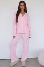 CARLOTA - Conjunto de pijama abotonado de manga larga y pantalón fluido™