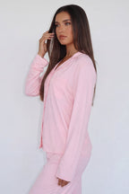 CARLOTA - Conjunto de pijama abotonado de manga larga y pantalón fluido™