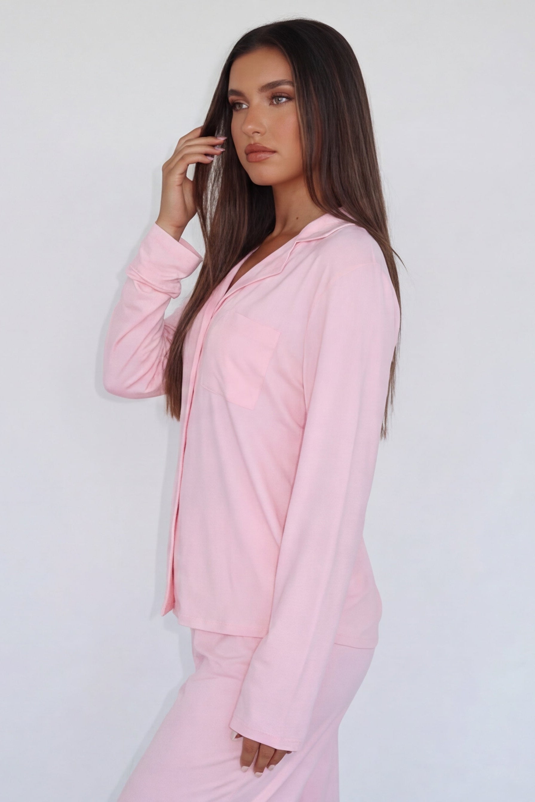 CARLOTA - Conjunto de pijama abotonado de manga larga y pantalón fluido™