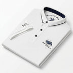 SANTI - Polo de manga corta en piqué con detalles a contraste y bordado emblemático™