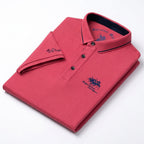 SANTI - Polo de manga corta en piqué con detalles a contraste y bordado emblemático™