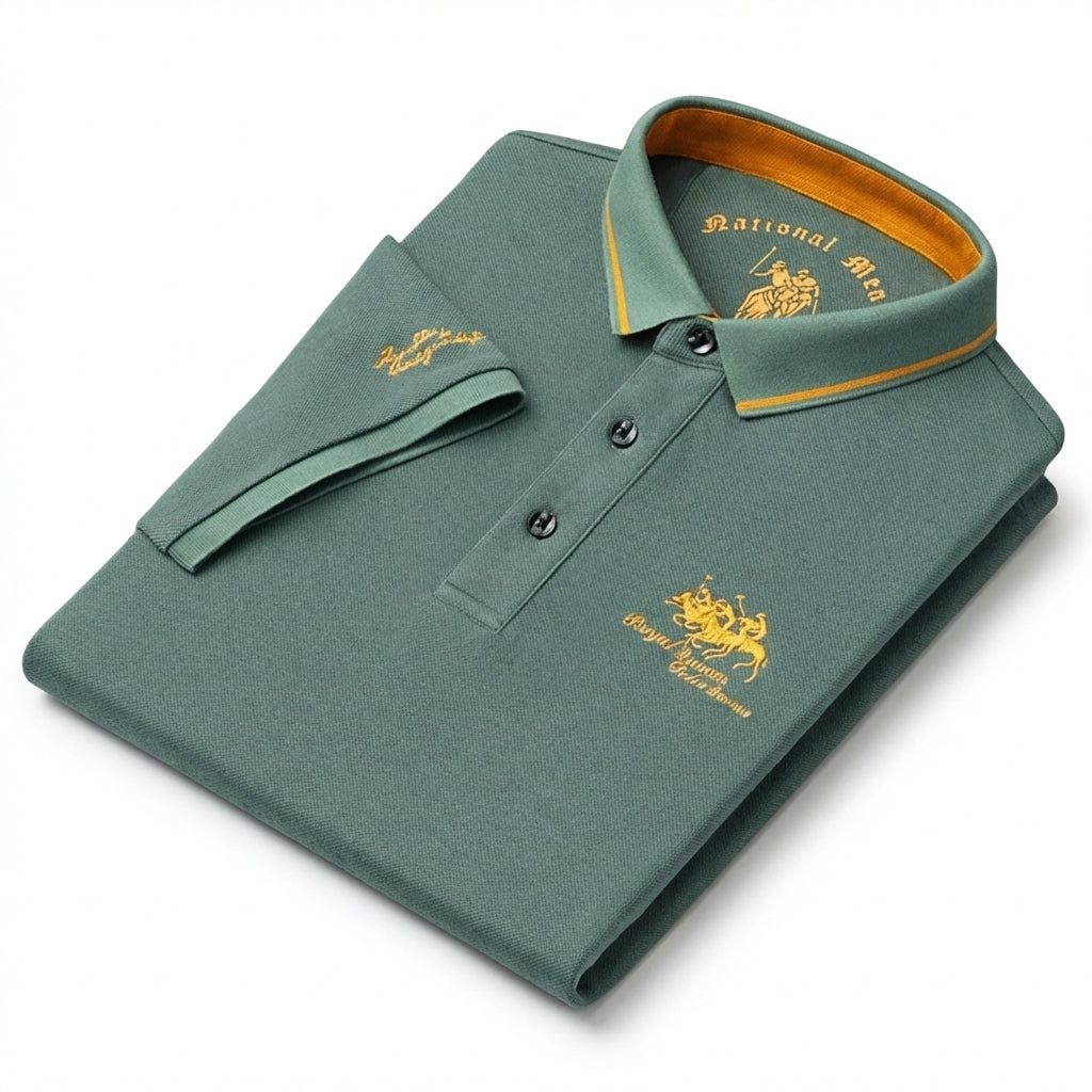SANTI - Polo de manga corta en piqué con detalles a contraste y bordado emblemático™
