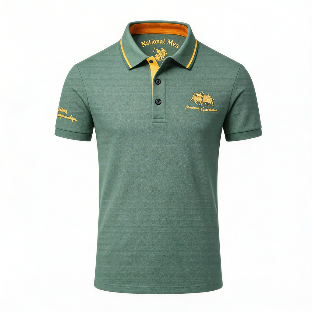 SANTI - Polo de manga corta en piqué con detalles a contraste y bordado emblemático™