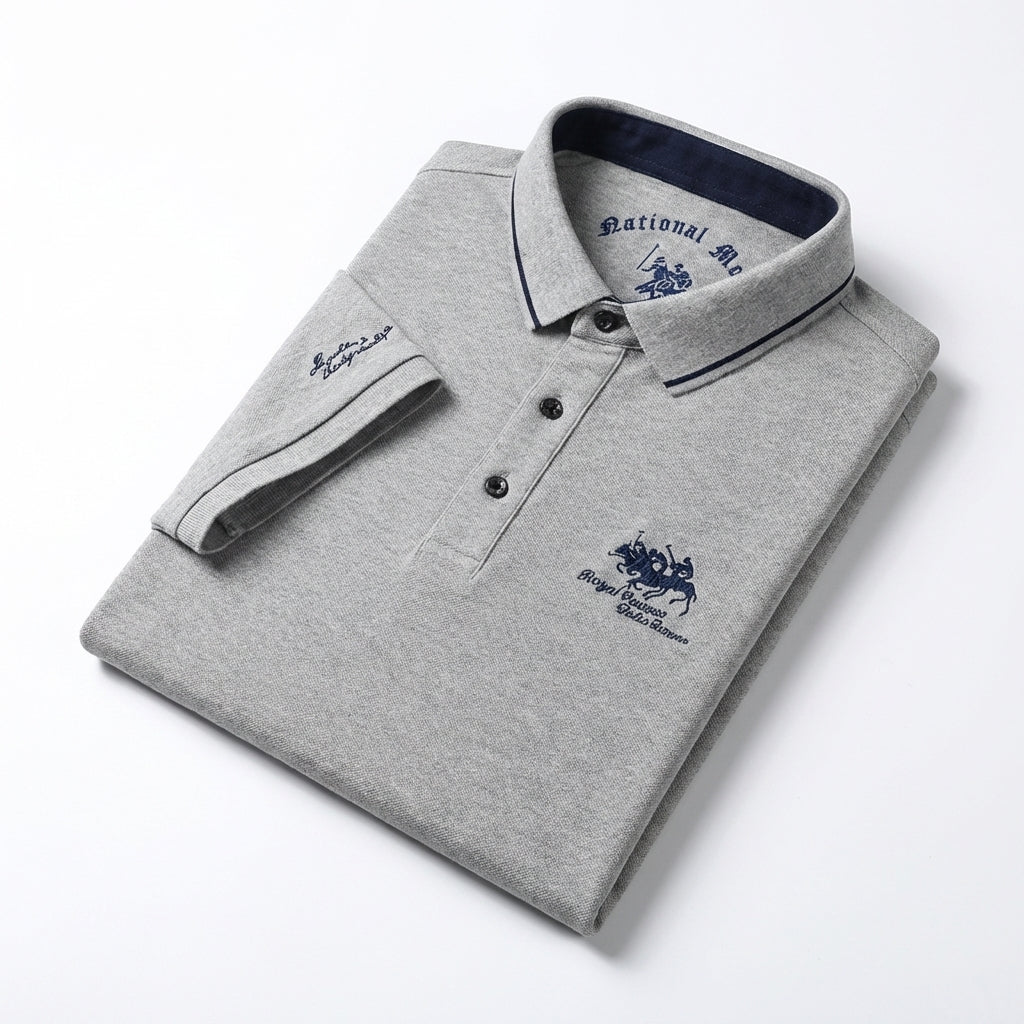 SANTI - Polo de manga corta en piqué con detalles a contraste y bordado emblemático™